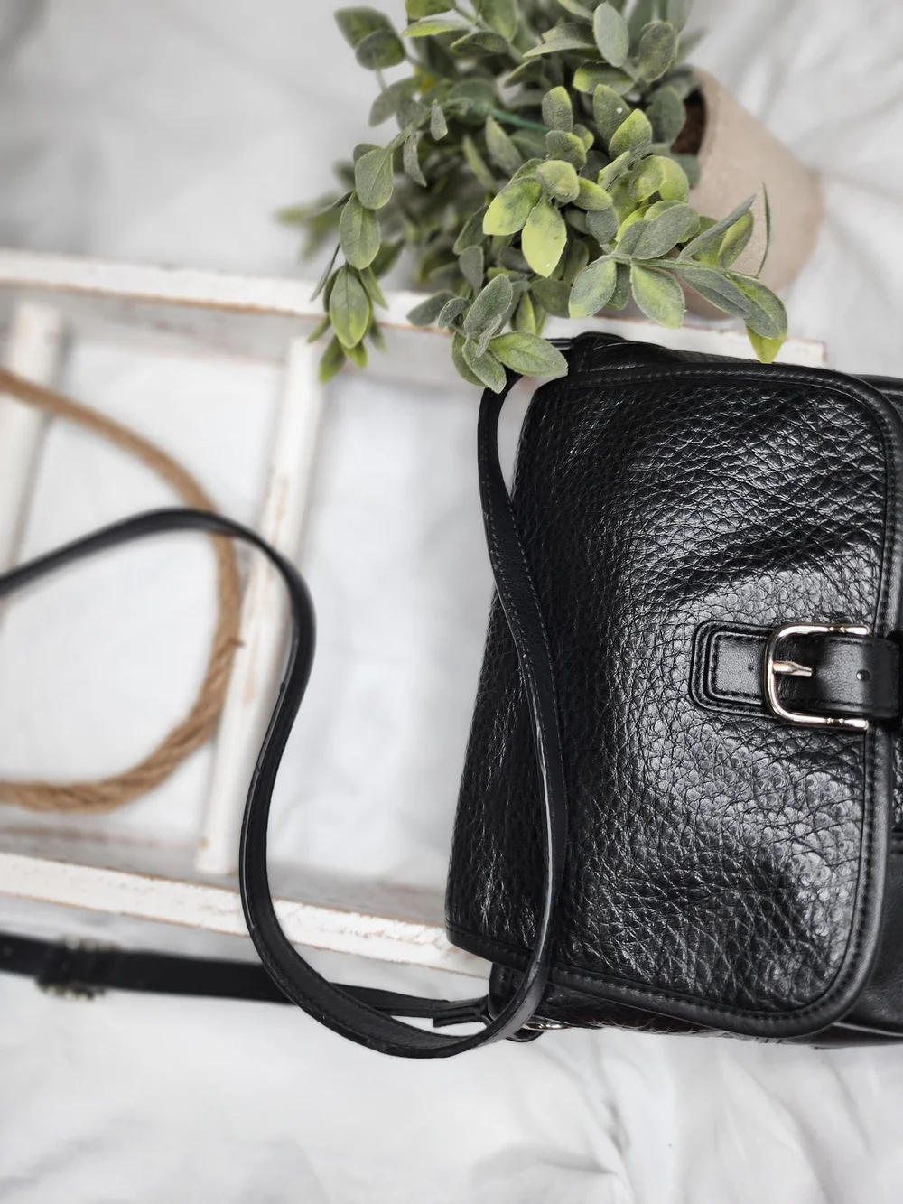 COACH Black Pebbled Leather Taylor Flap Crossbody Bag Shoulder Messenger F31664
